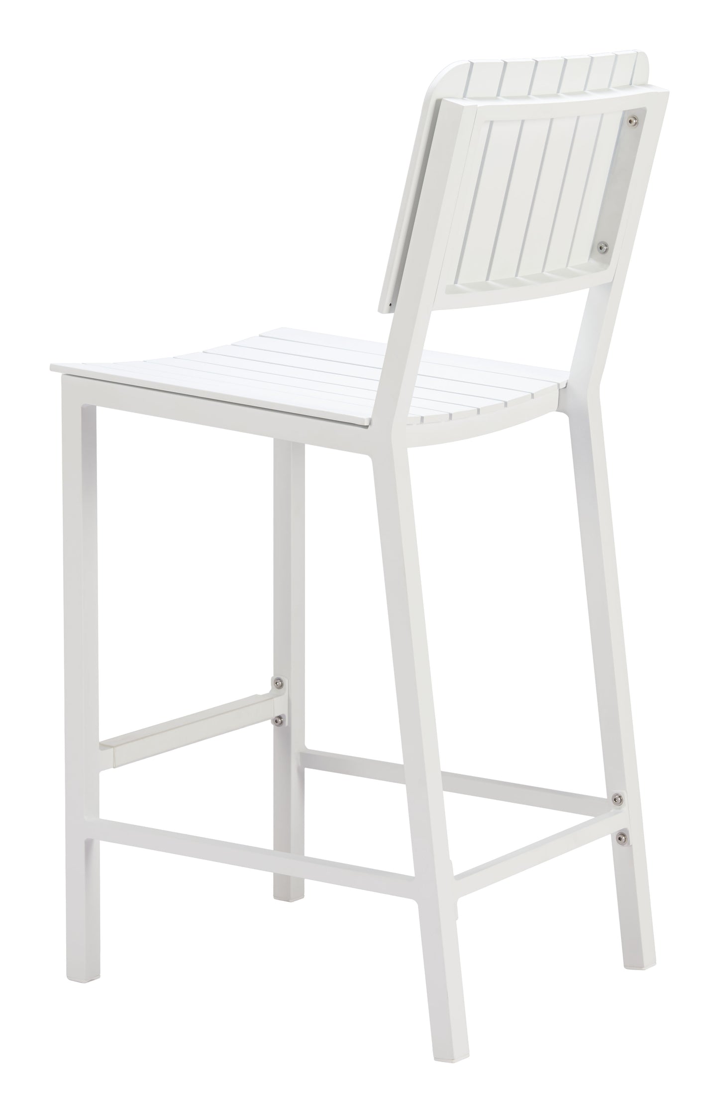Kayu Outdoor Barstool in White – Modern Aluminum Patio Seating