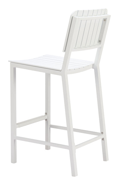 Kayu Outdoor Barstool in White – Modern Aluminum Patio Seating