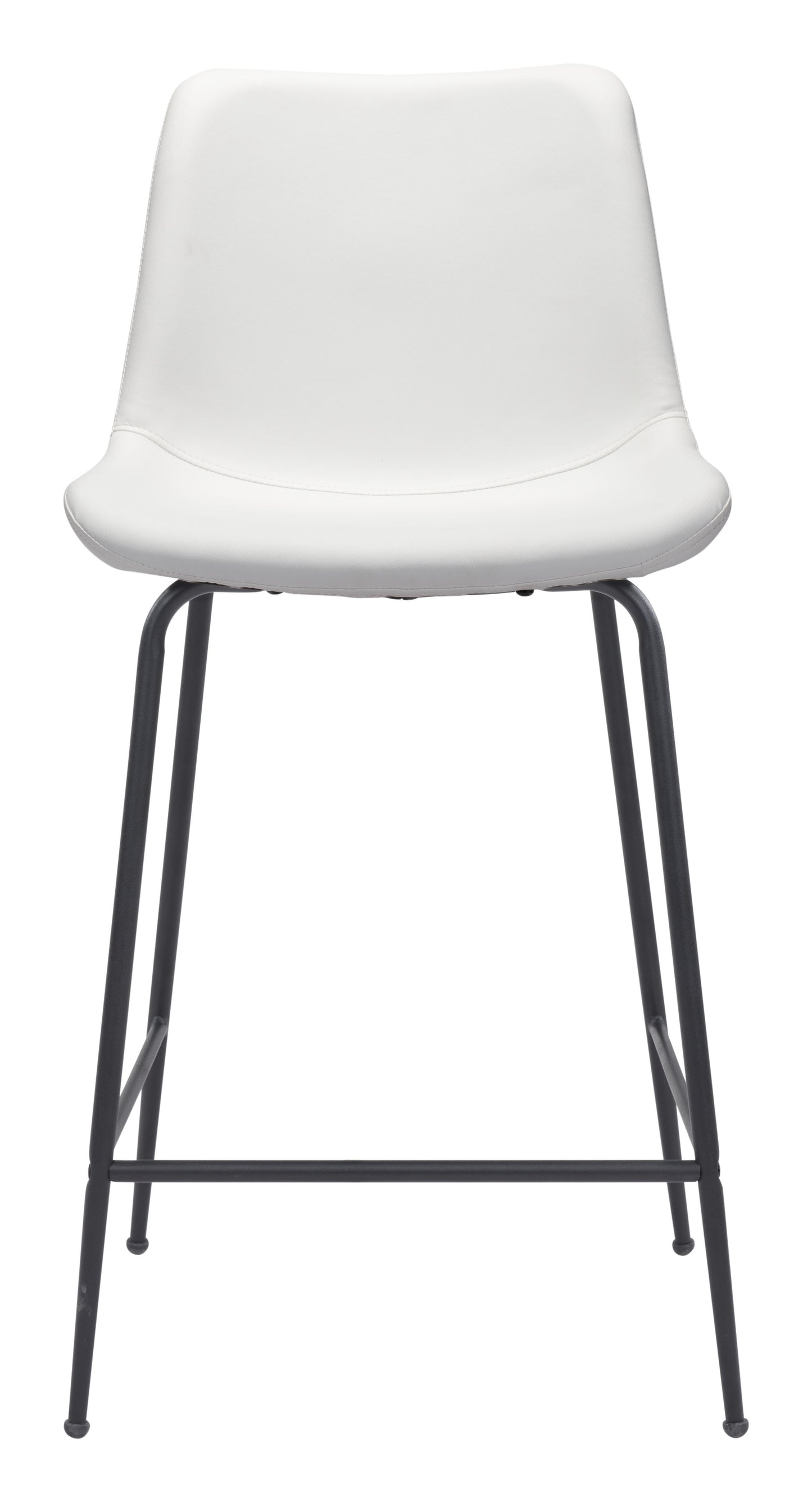 Byron Counter Stool in White – Modern Faux Leather Kitchen & Bar Chair