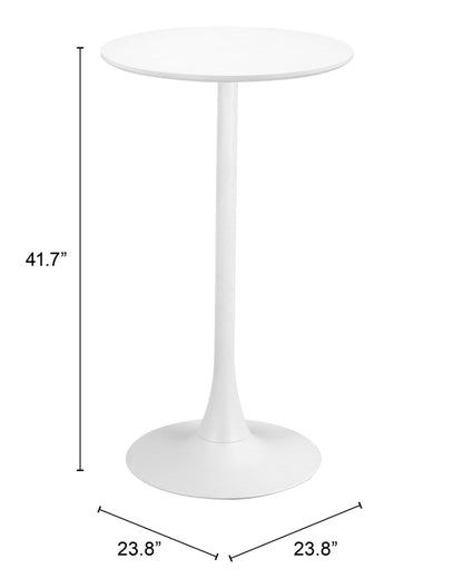 Auray White Bar Table – Modern Counter-Height Table for Kitchen or Home Bar