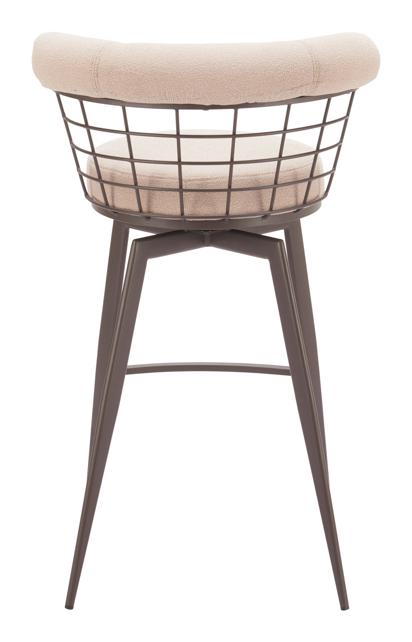 Outdoor Bar Stools – Brown Swivel Seat with Footrest