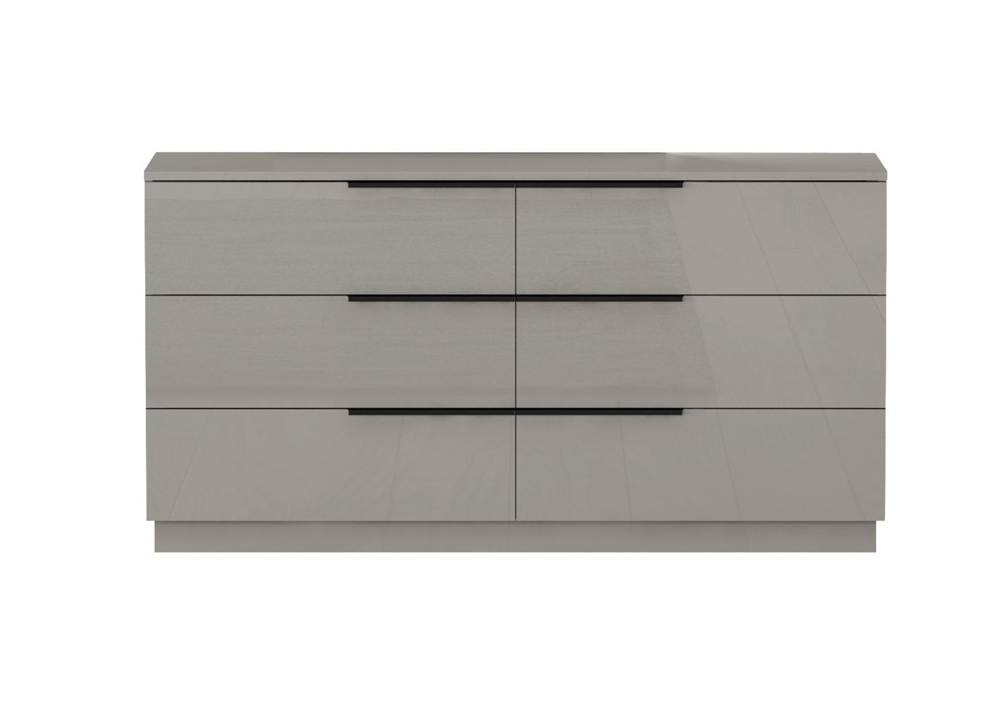 Damien Dresser & Mirror Set in High Gloss Light Grey by Whiteline Modern Living