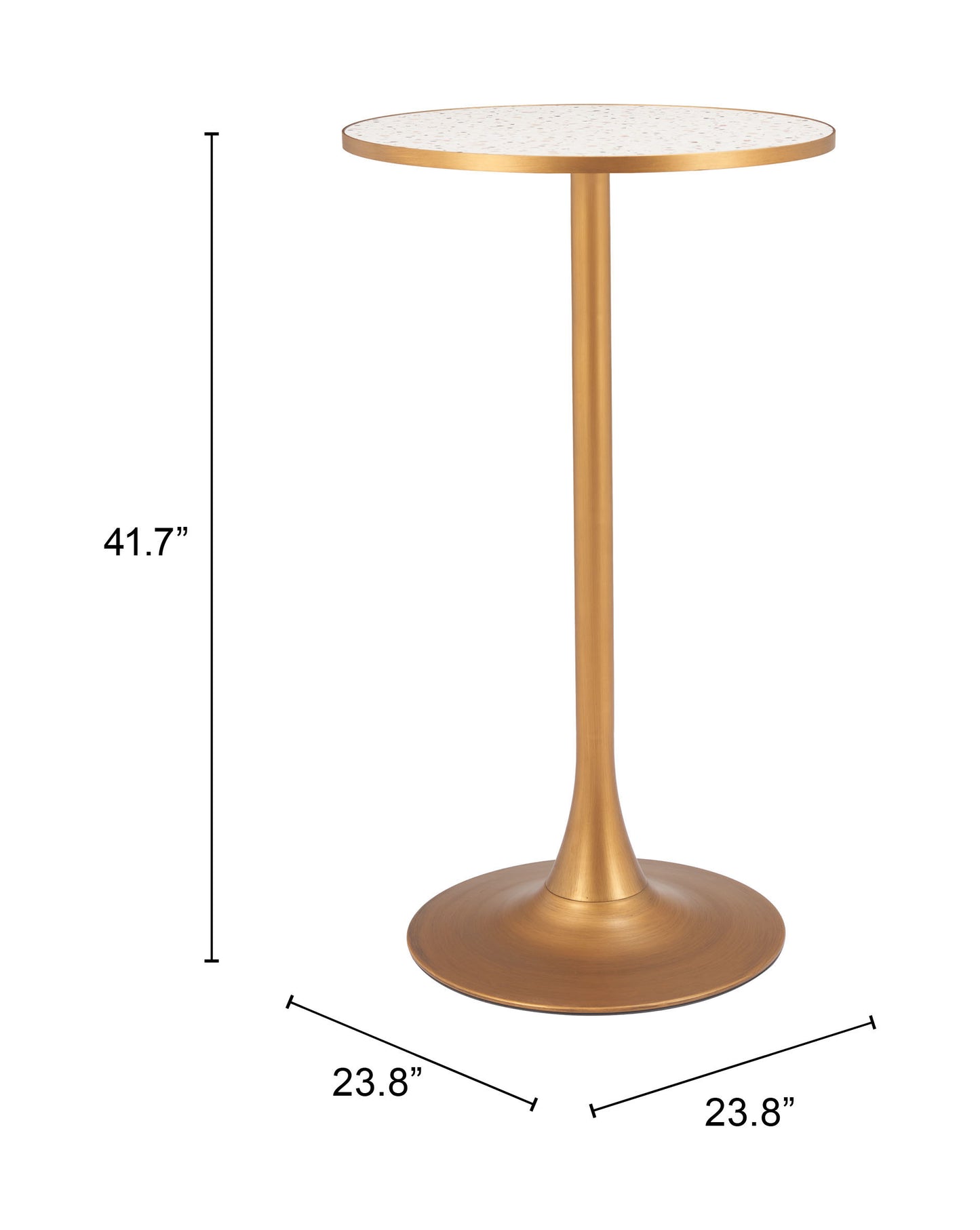 Bite Bar Table in Beige and Gold – Modern High-Top Accent Table