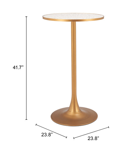 Bite Bar Table in Beige and Gold – Modern High-Top Accent Table