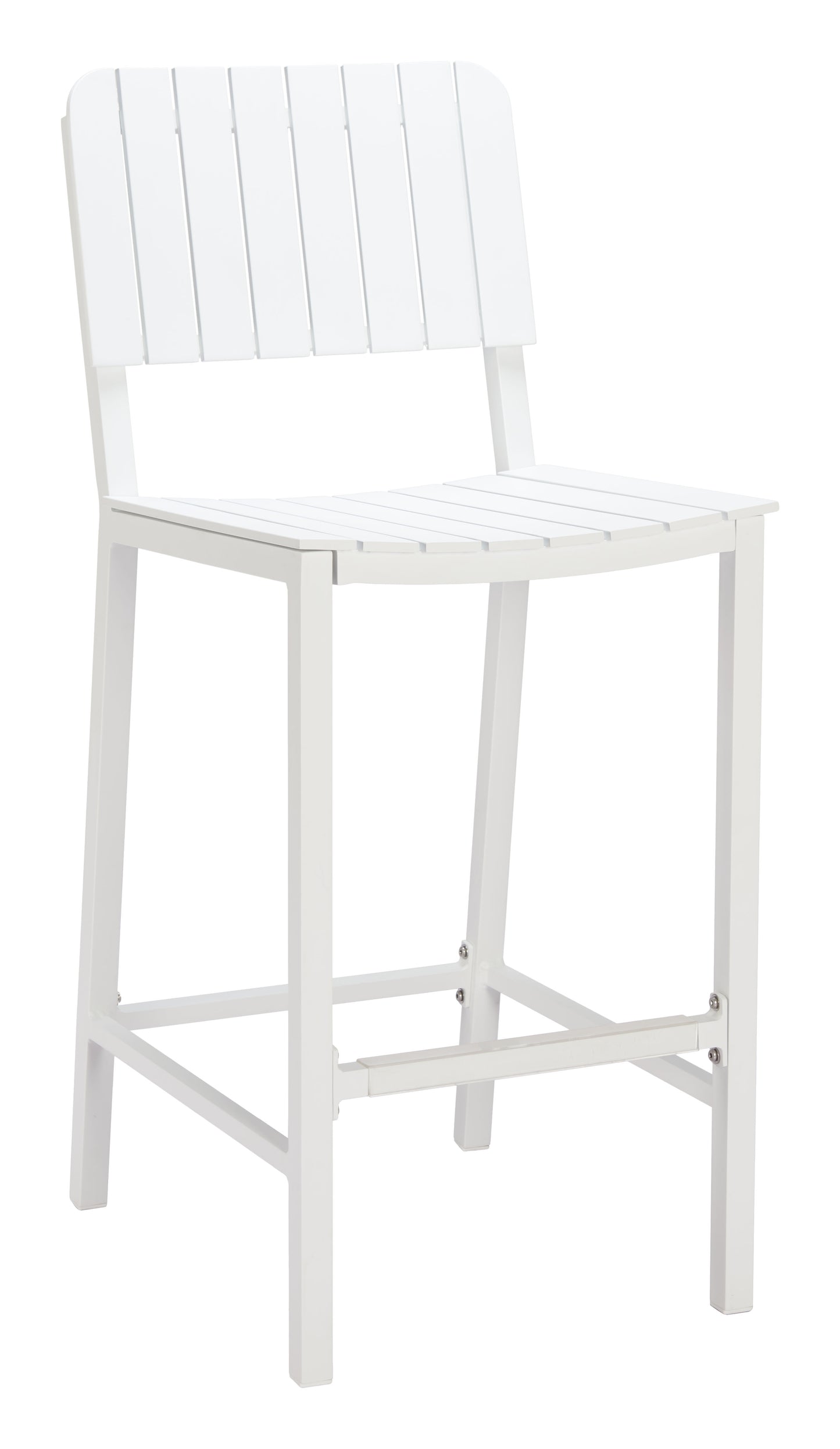 Kayu Outdoor Barstool in White – Modern Aluminum Patio Seating