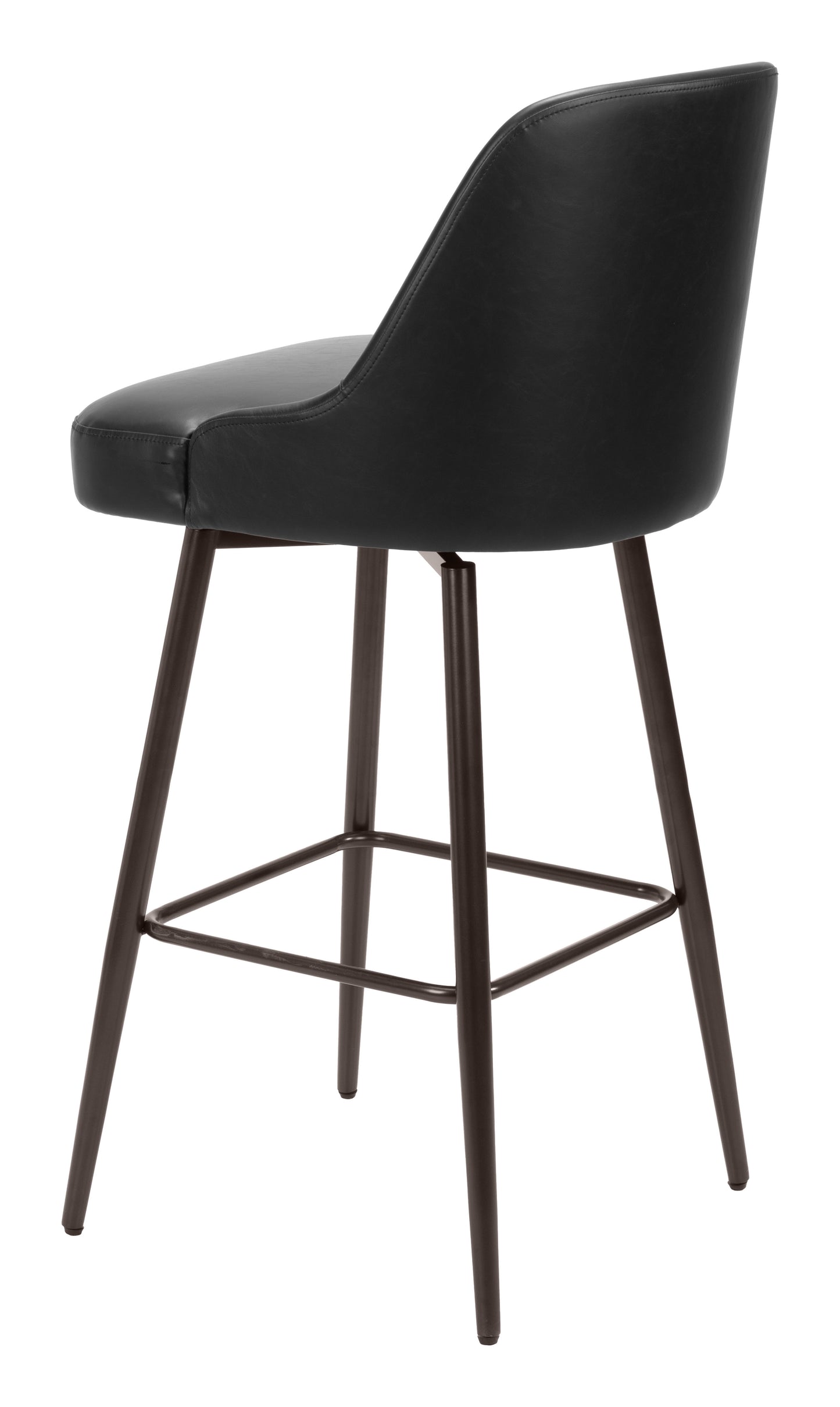 Black Bar Stools – Swivel Design with Upholstered Seat