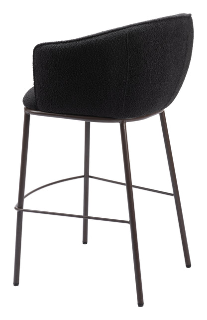 Counter Height Bar Stools – Essen Black Faux Leather with Bronze Legs