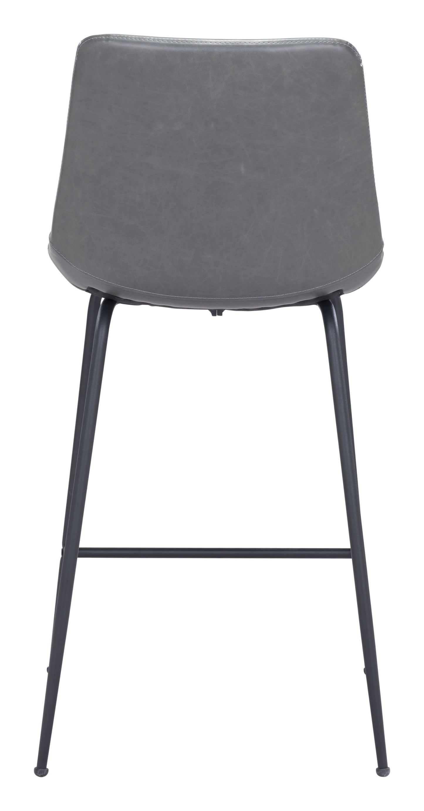Byron Counter Stool in Gray – Modern Faux Leather Bar Chair