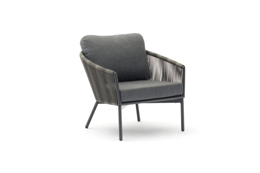 Yarrow Outdoor Accent Chair & Ottoman in Gray Wicker, Fabric & Metal by Whiteline Modern Living