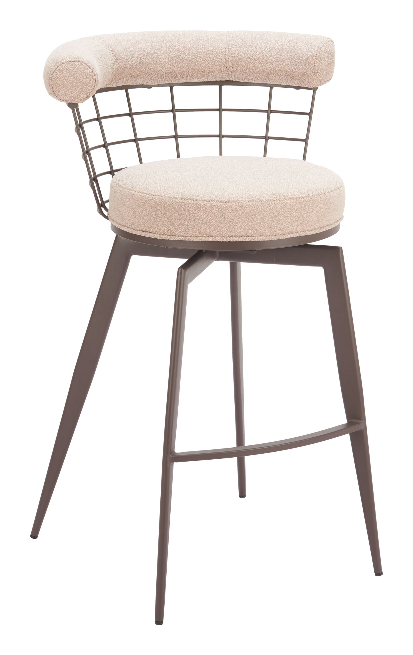Outdoor Bar Stools – Brown Swivel Seat with Footrest