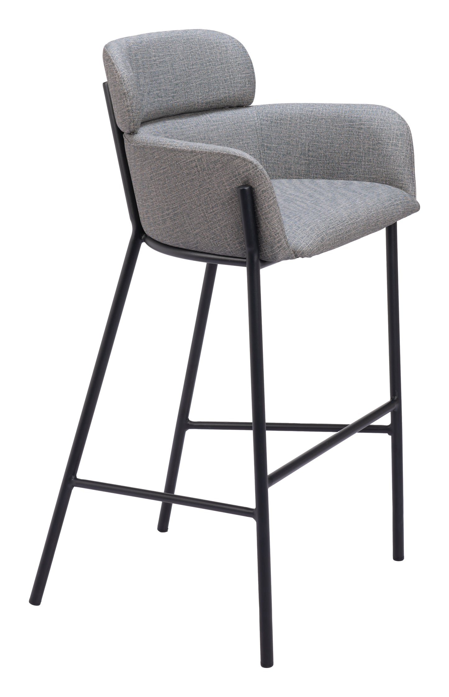 High Bar Stools – Bremor Slate Gray with Padded Seat & Metal Legs