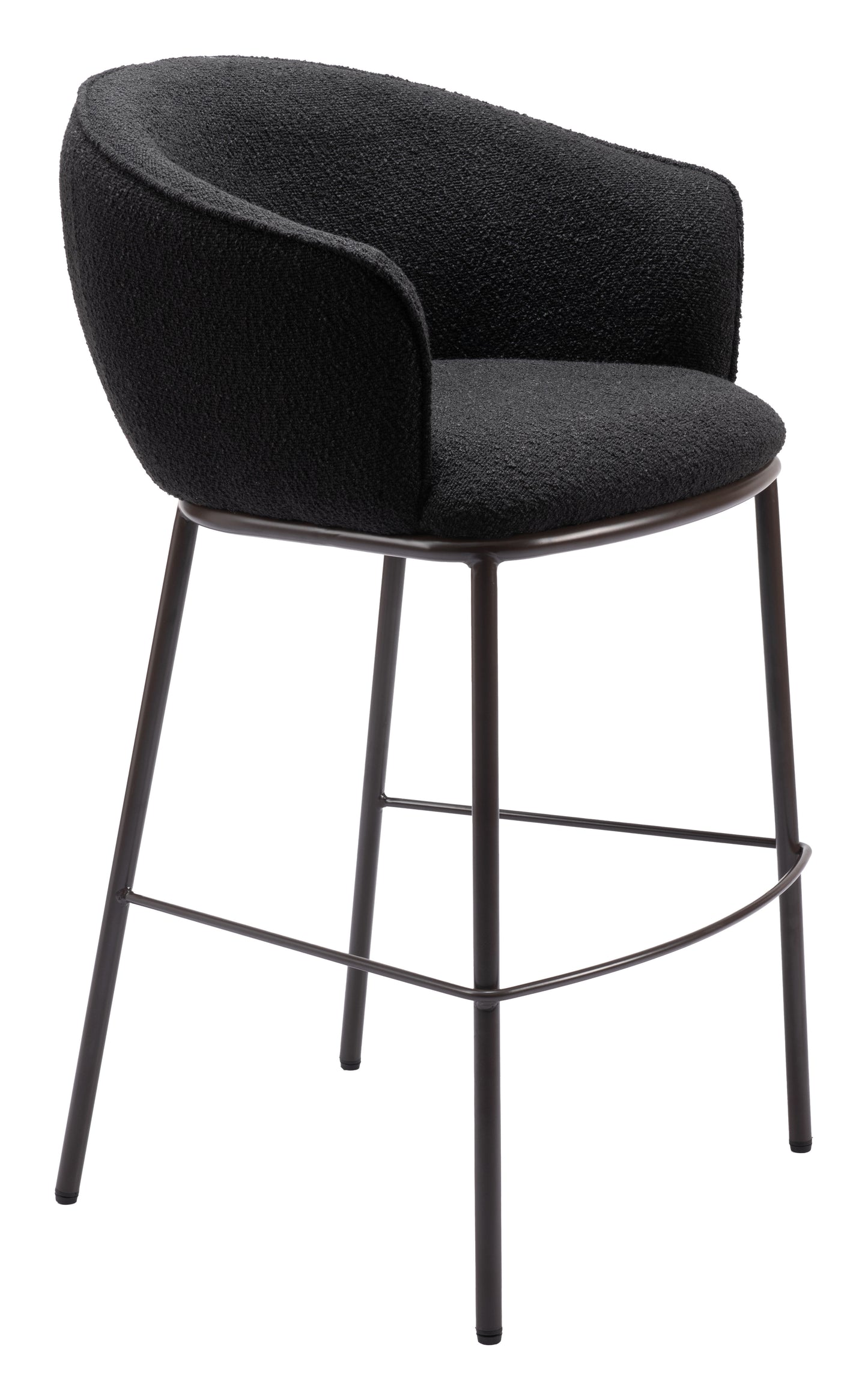 Counter Height Bar Stools – Essen Black Faux Leather with Bronze Legs