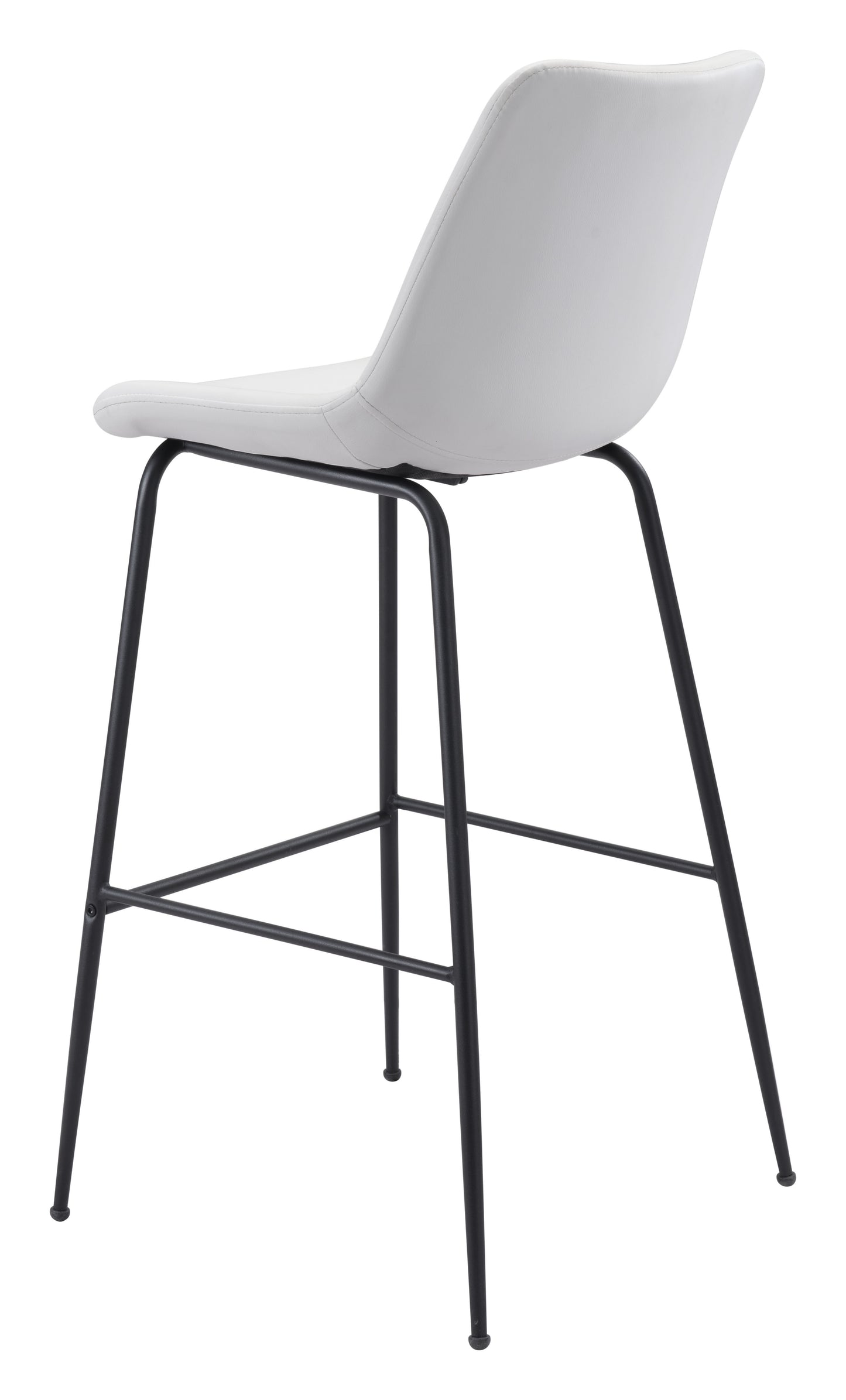 White Bar Chair – Bantry Swivel Seat with White Upholstery & Metal Base