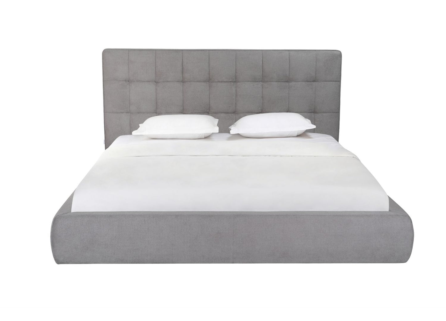 Dexter King Bed in Tufted Grey Fabric by Whiteline Modern Living