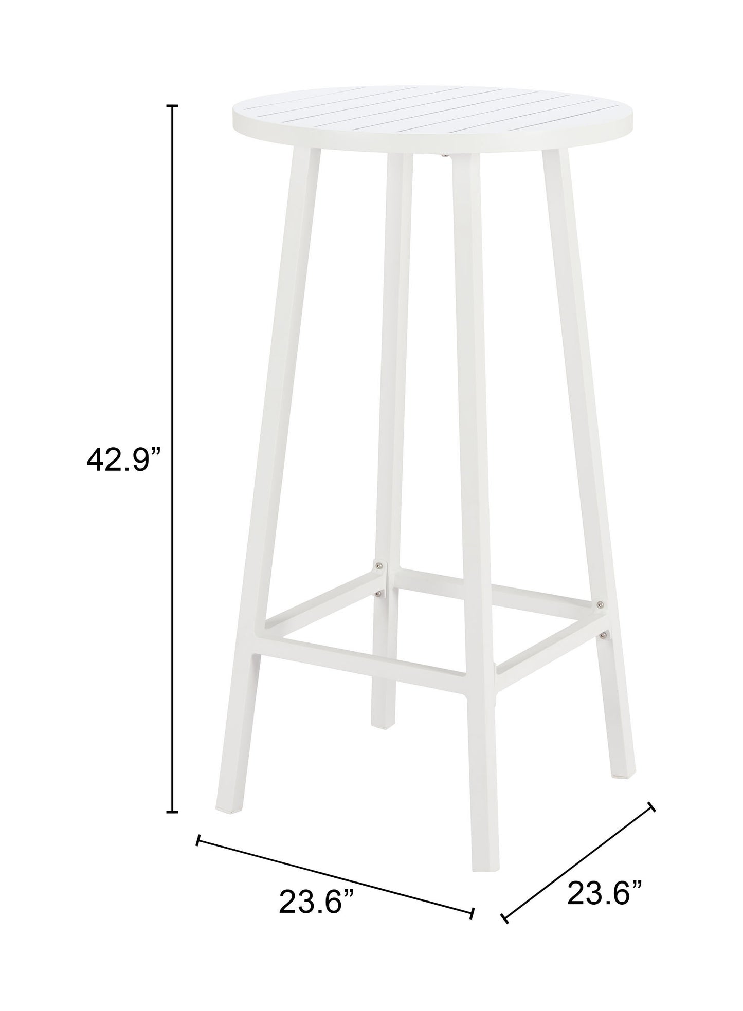 Ren Outdoor Bar Table in White – Modern Aluminum Patio Table