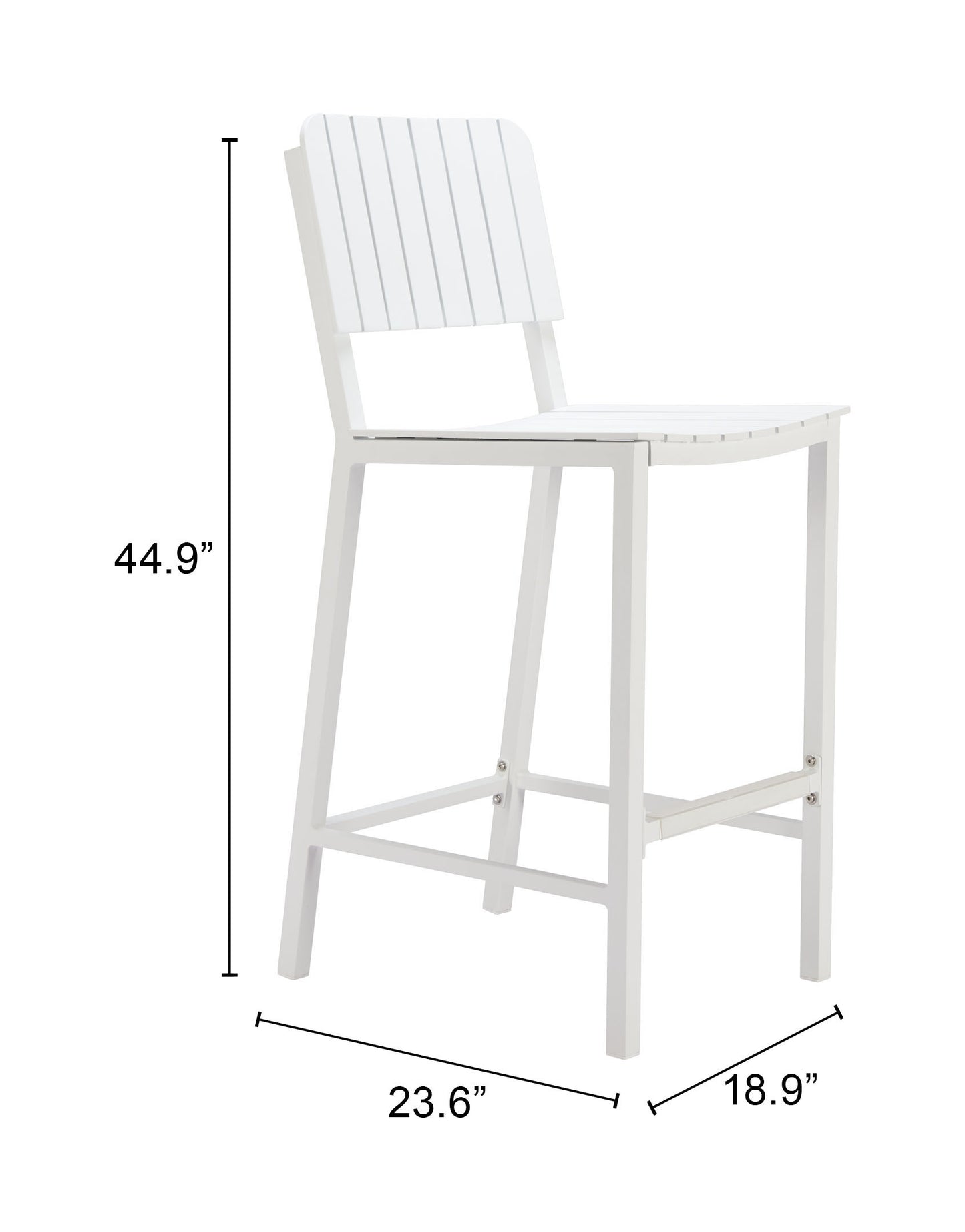 Kayu Outdoor Barstool in White – Modern Aluminum Patio Seating