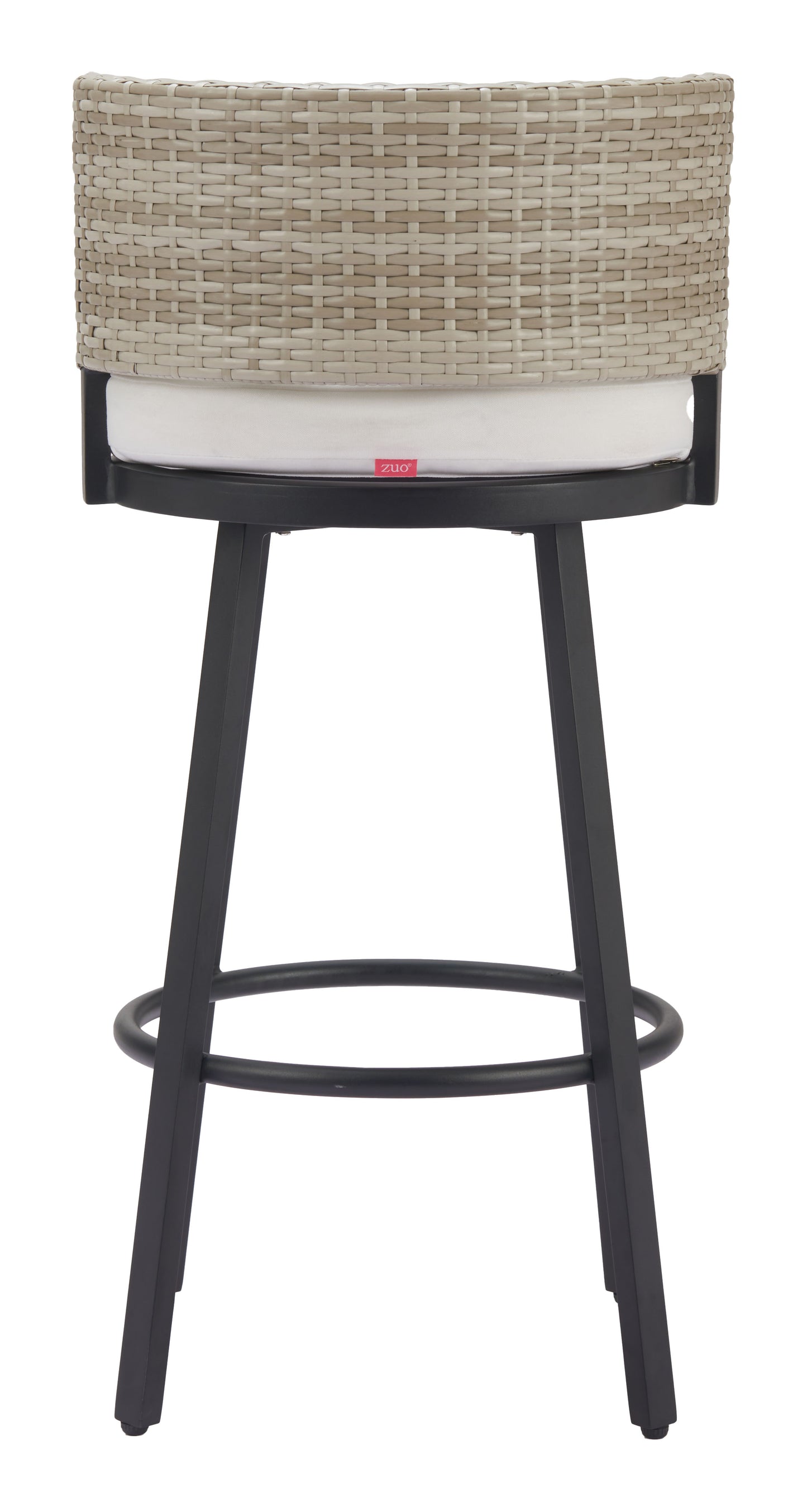 Midnight Wave Outdoor Barstool in White – Modern Aluminum & Rattan Design