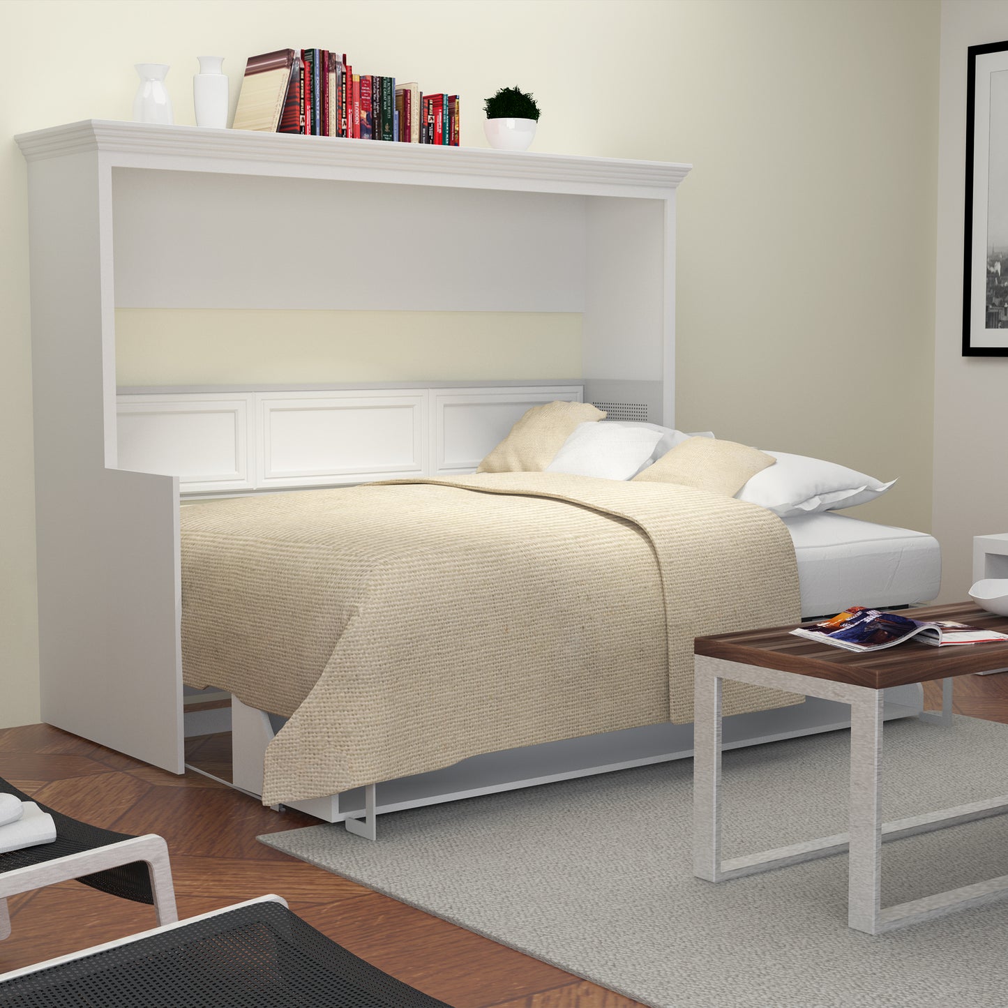 Adonis Full Horizontal Wall Bed with Desk