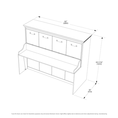 Adonis Full Horizontal Wall Bed with Desk