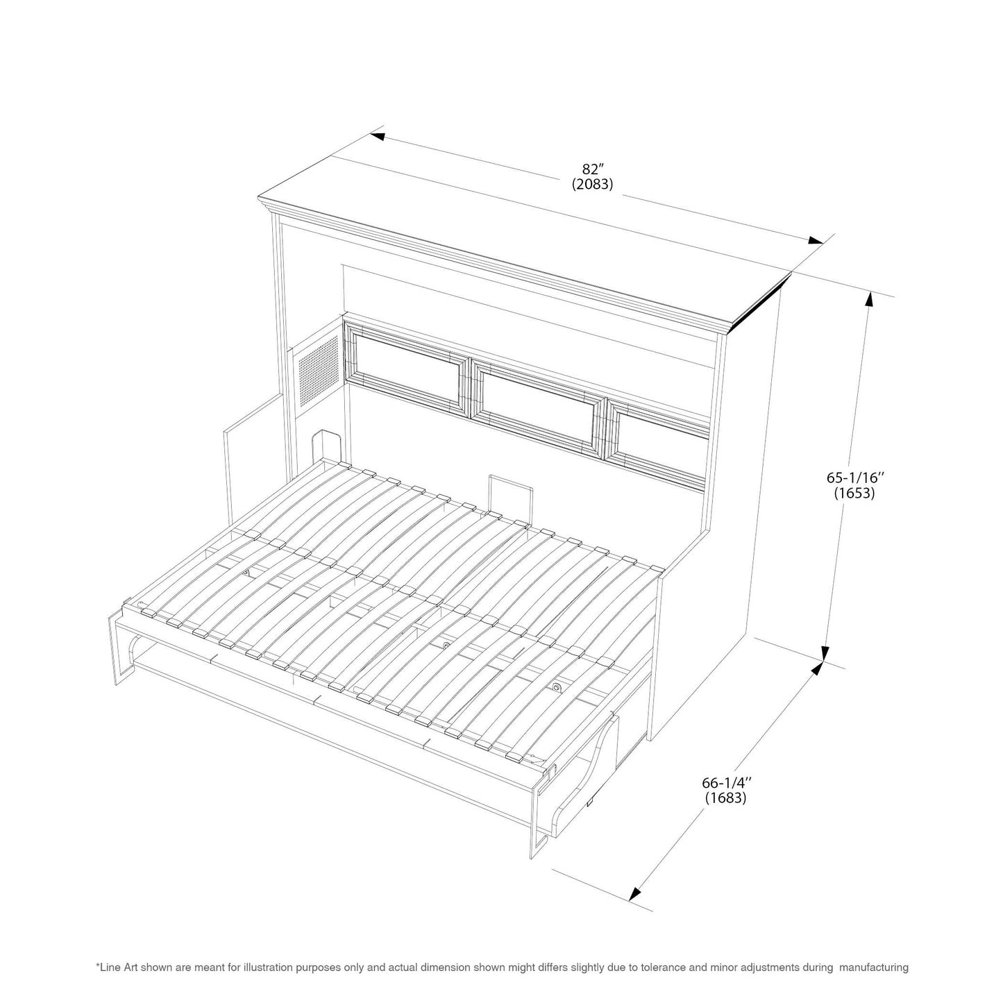 Adonis Full Horizontal Wall Bed with Desk