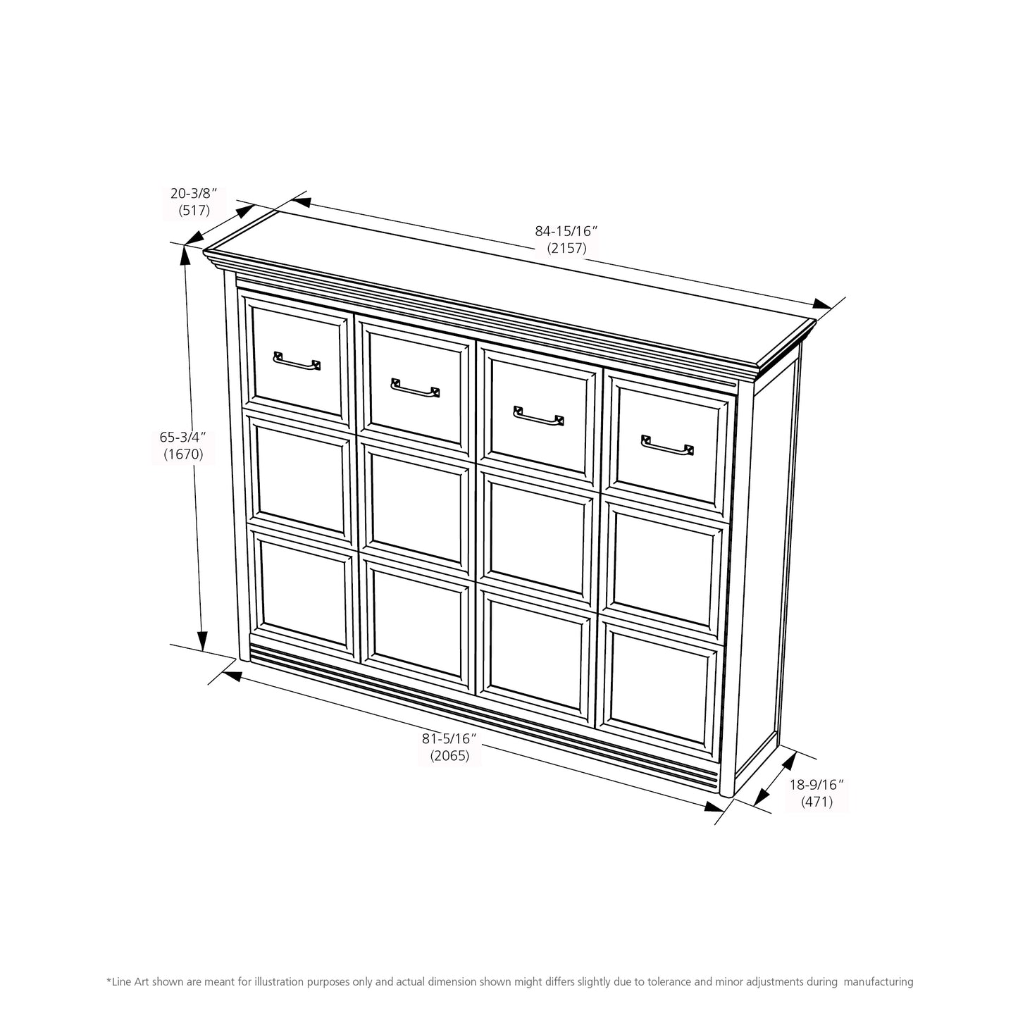 Leto Muro - Adonis Full Landscape Wall Bed with Headboard in White