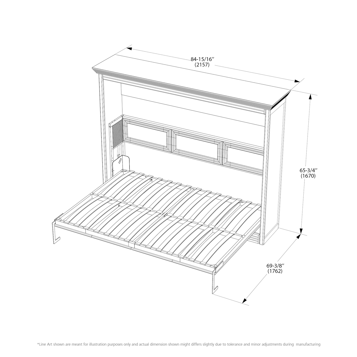 Leto Muro - Adonis Full Landscape Wall Bed with Headboard in White