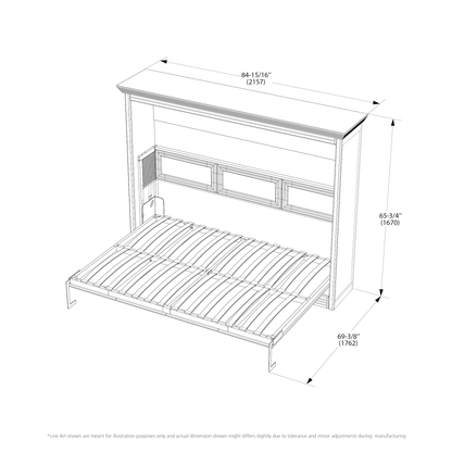 Leto Muro - Adonis Full Landscape Wall Bed with Headboard in White