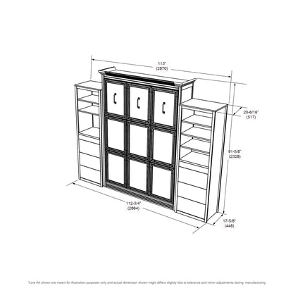 Adonis Queen Wall Bed with 2 Storage Towers