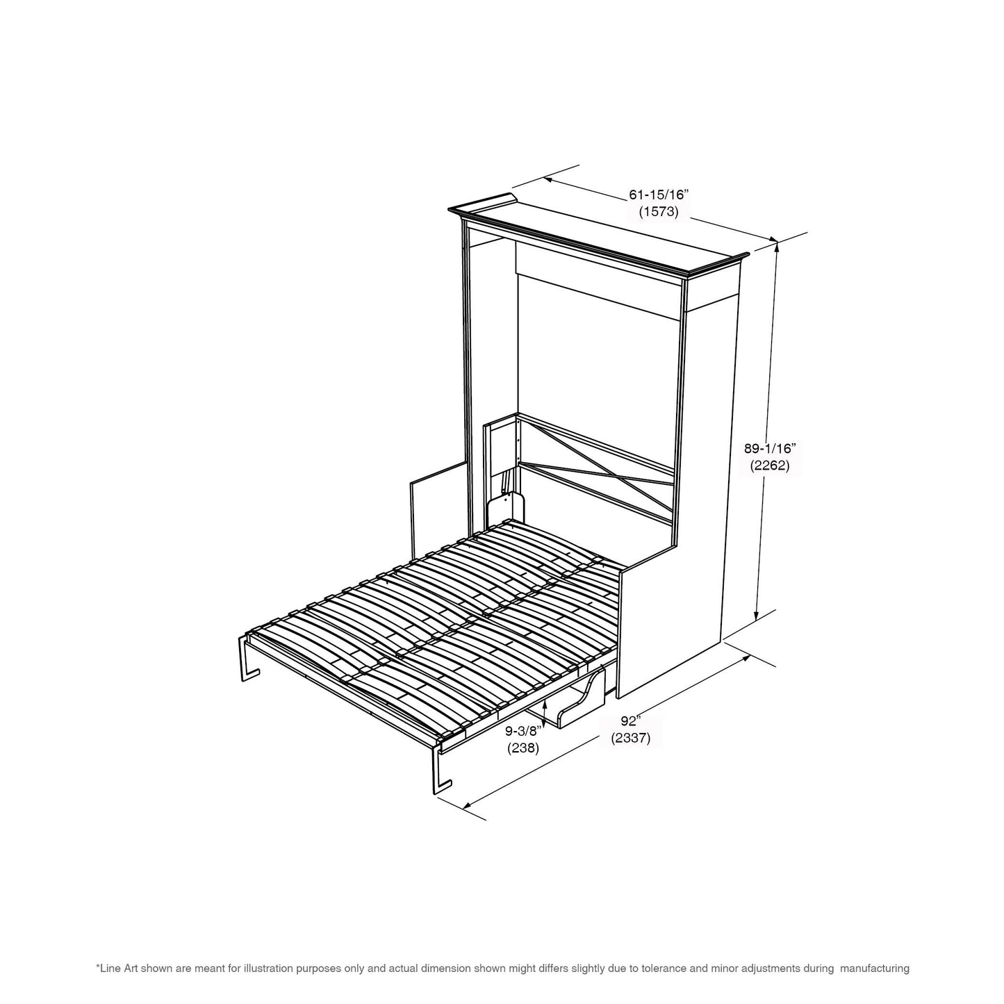 Leto Muro - Alegra Full Wall Bed with Desk and 2 Towers in White Finish