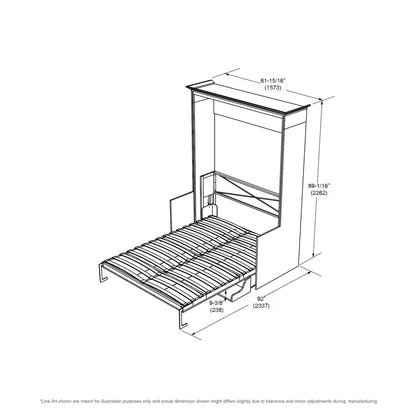 Leto Muro - Alegra Full Wall Bed with Desk and 2 Towers in White Finish