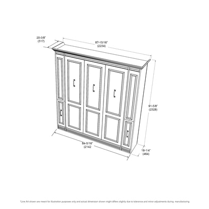 Leto Muro - Alegra Queen Portrait Wall Bed in White with Internal Storage