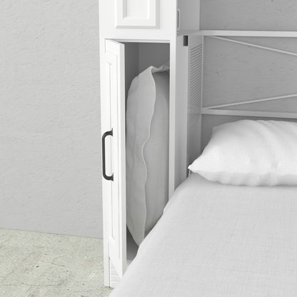 Leto Muro - Alegra Queen Portrait Wall Bed in White with Internal Storage