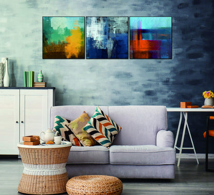 Terra 3 Piece 28" x 28" (each) Canvas Wall Art in Multicolor by Whiteline Modern Living