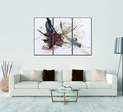 Freya 3 Piece 48" x 24" (each) Canvas Wall Art in Multicolor by Whiteline Modern Living