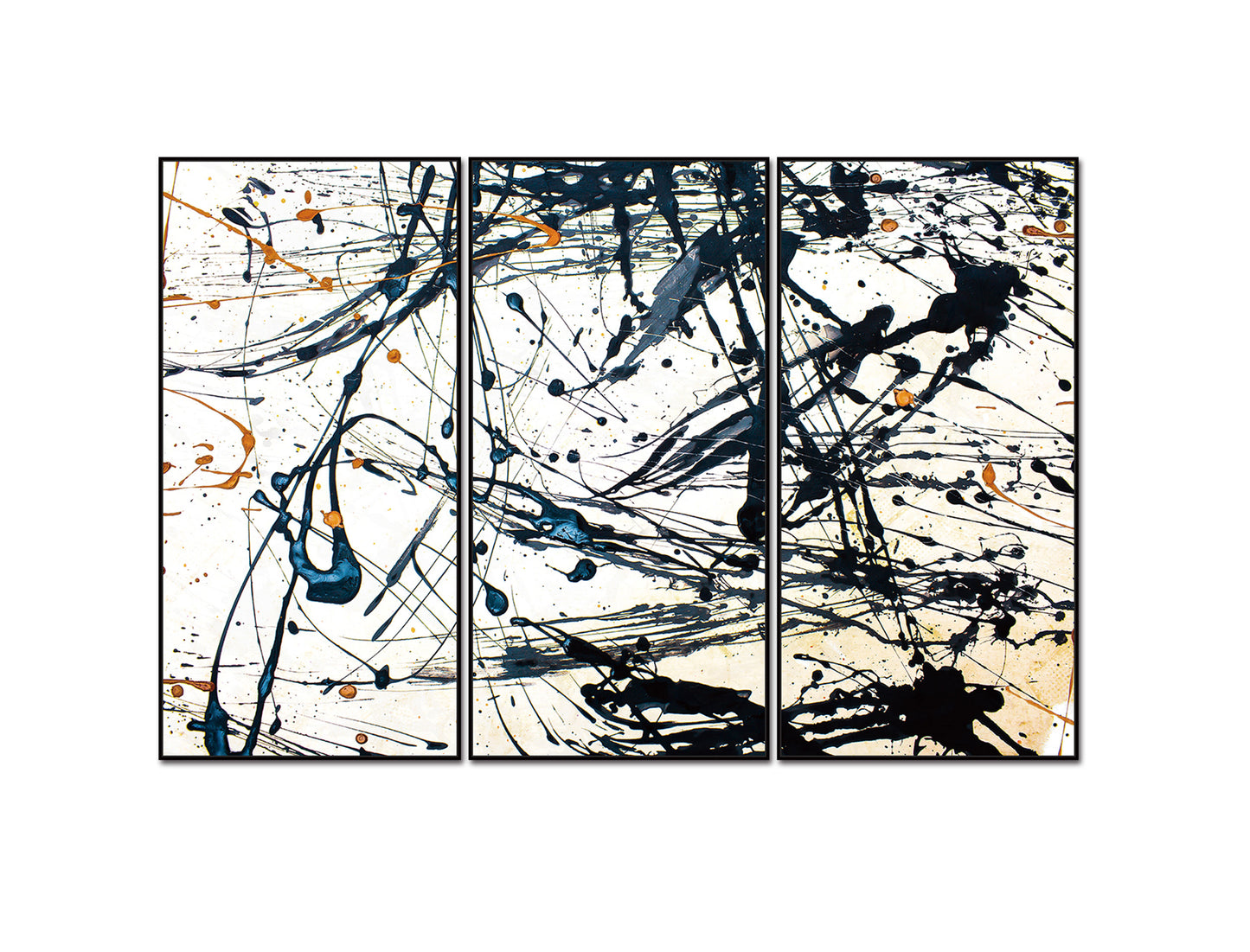 Irena 3 Piece 48" x 24" (each) Canvas Wall Art in Black & Multicolor by Whiteline Modern Living