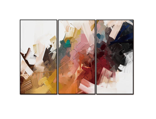 Luz 3 Piece 48" x 24" (each) Canvas Wall Art in Multicolor by Whiteline Modern Living