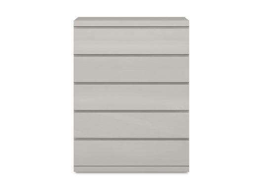 Anna 5 Drawer Chest in High Gloss Light Grey Finish by Whiteline Modern Living