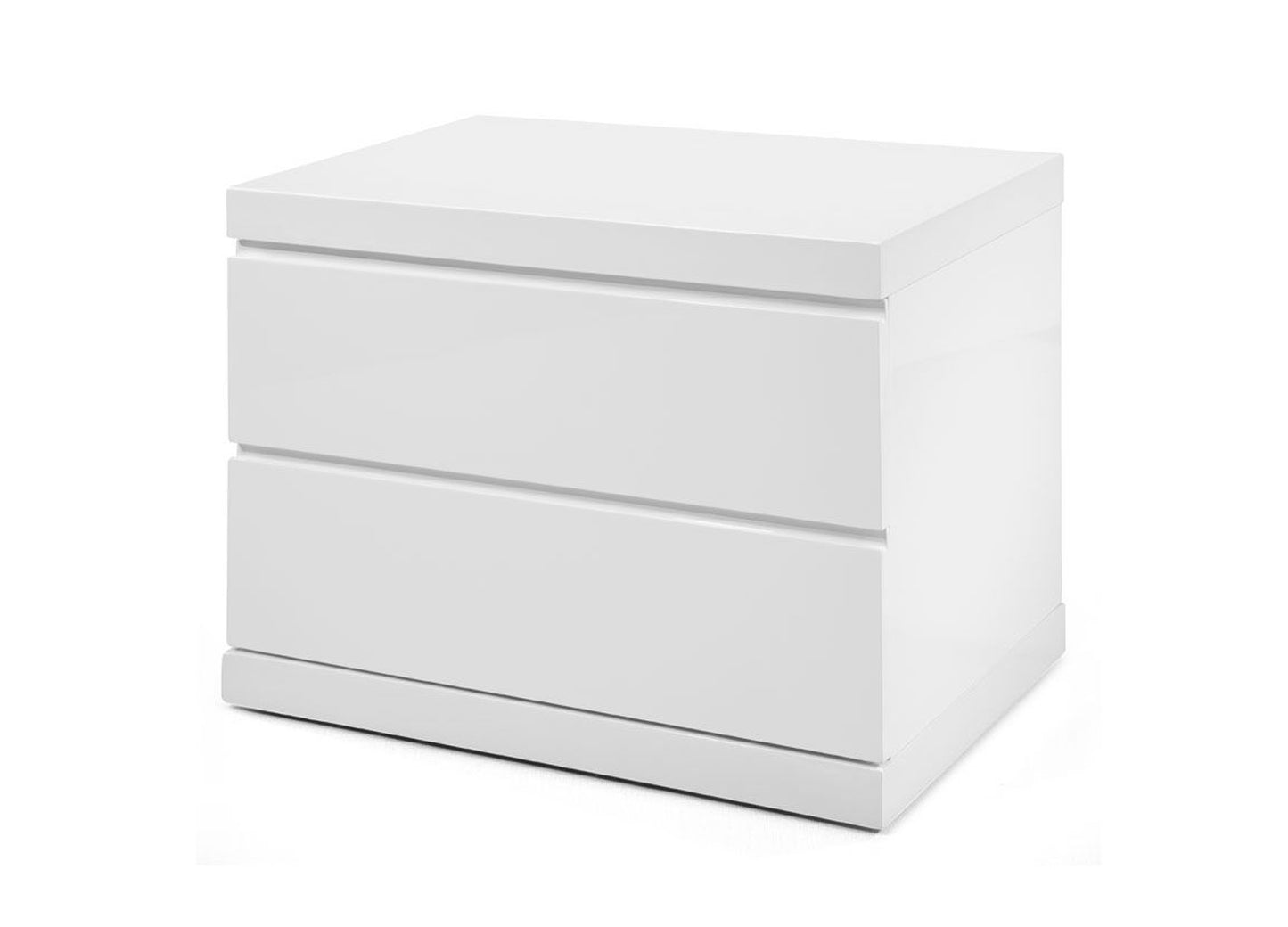 Anna 24" Nightstand in High Gloss Light Grey Finish by Whiteline Modern Living