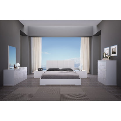 Anna Queen Bed in High Gloss White by Whiteline Modern Living