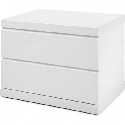 Anna Nightstand Small in High Gloss White (Set of 2) by Whiteline Modern Living