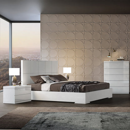 Anna King Bed in High Gloss White