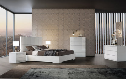 Anna King Bed in High Gloss White