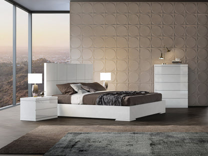 Anna King Bed in High Gloss White