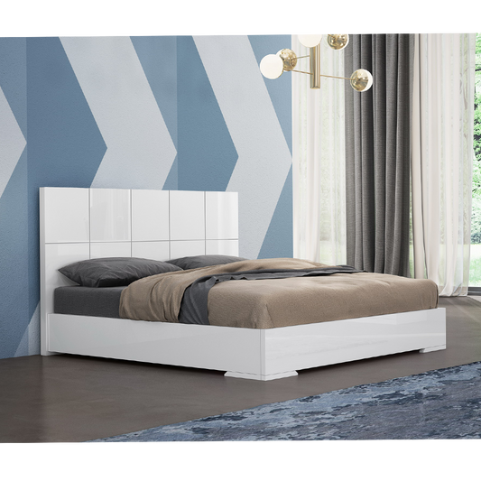 Anna King Bed in High Gloss White