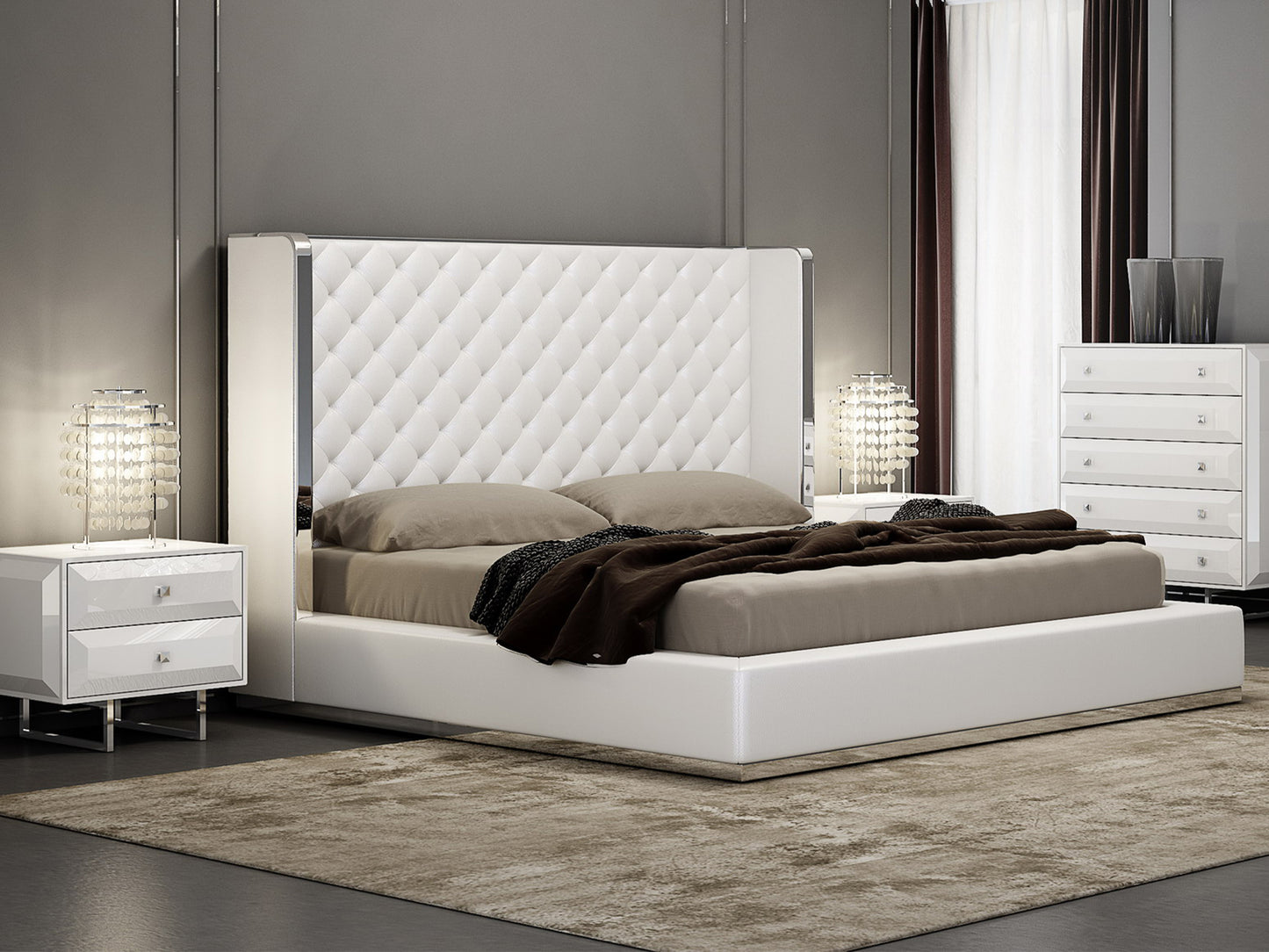 Abrazo King Bed in White