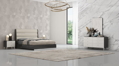 Pino King Bed in Dark Grey/Light