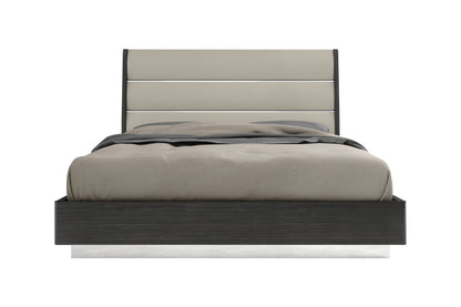 Pino King Bed in Dark Grey/Light