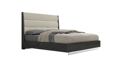 Pino King Bed in Dark Grey/Light