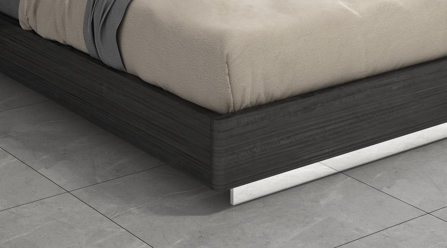 Pino King Bed in Dark Grey/Light