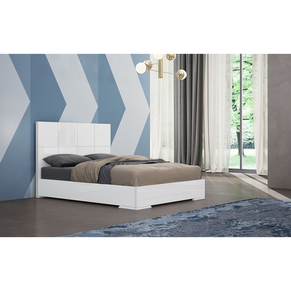 Anna Queen Bed in High Gloss White